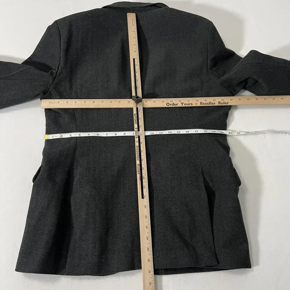 Gap Blazer Mens XL‎ Slim Gray Herringbone Sport Jacket Classic Y2K 2010 Altered